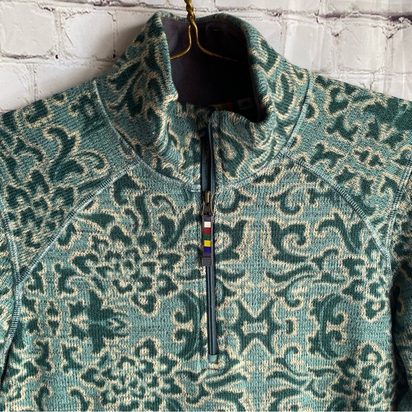 Sherpa Adventure Gear Fleece Sweater Green Cloud Mock Neck 1/4 Zip Women’s Sz Sm - Picture 2 of 7